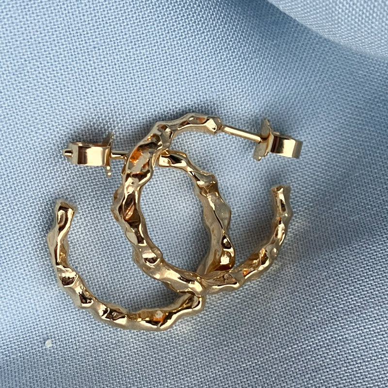 Rhea hoops i forgyldt sølv