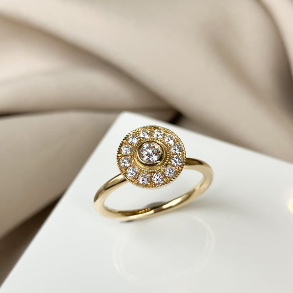 Rosetring i 14 karat guld med 0,34 ct tw/vs diamanter