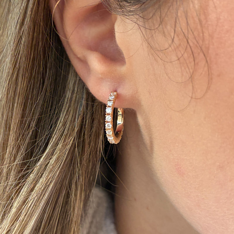 Fishtailhoops 14 karat guld med 1,02 ct tw/vs diamanter