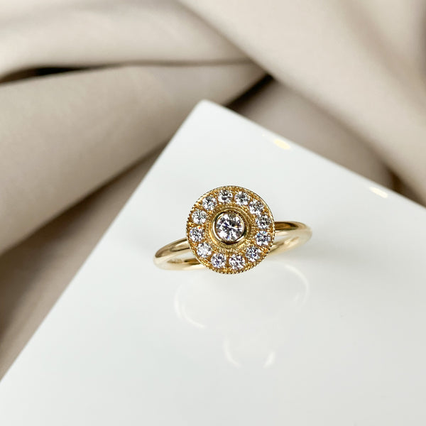 Rosetring i 14 karat guld med 0,34 ct tw/vs diamanter