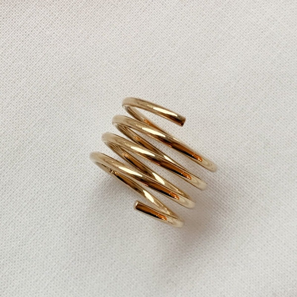 Spiral ring i 14 karat guld