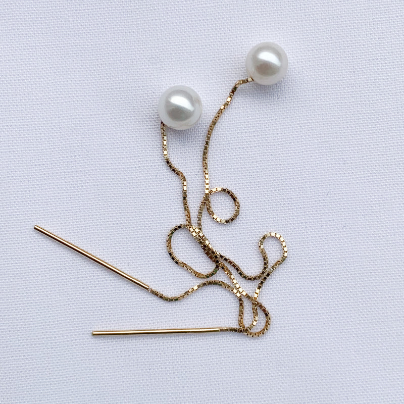 Venezia øreringe med hvide perler i forgyldt sølv