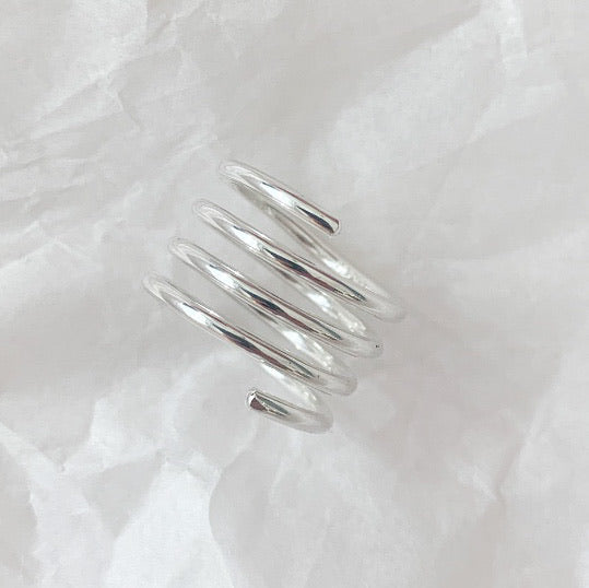 Spiral ring sølv